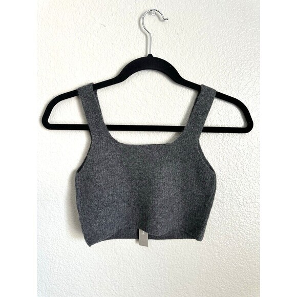 NEW Everlane The Cozy Stretch Tank Women's Size Small Gray Yak Wool Blend Crop - Picture 2 of 5